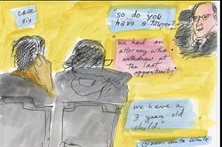 Court Observation Drawing by Anita White